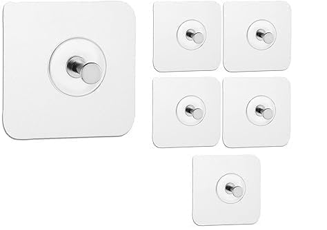 WOW Interiors WOW Interiors PVC Wall Hooks for Bathroom Accessories Without DrillTransparent Photo Frame 8Pcs  - Image 1