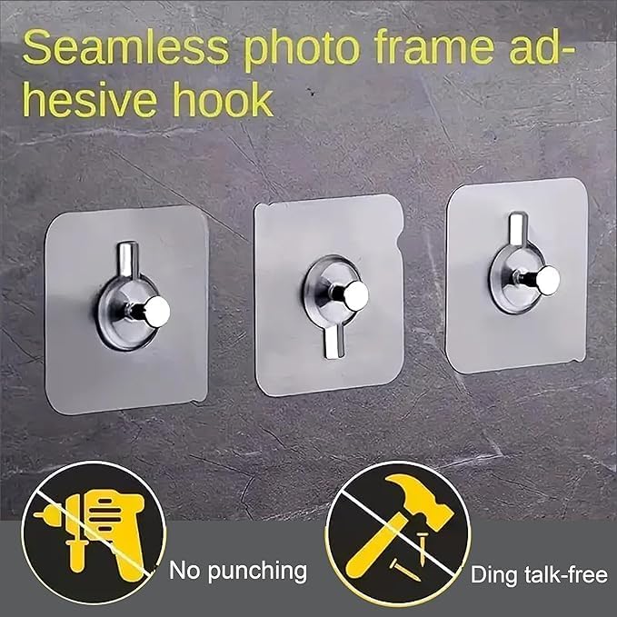 WOW Interiors WOW Interiors PVC Wall Hooks for Bathroom Accessories Without DrillTransparent Photo Frame 8Pcs  - Image 4