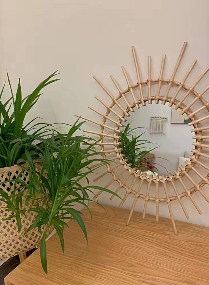 BAMBOO DECOR Handmade Wall Hanging Decor Bamboo Wall Art For Living Room - Bedroom- Kitchen-Office- Restaurant (Sun Mirror) - Image 5