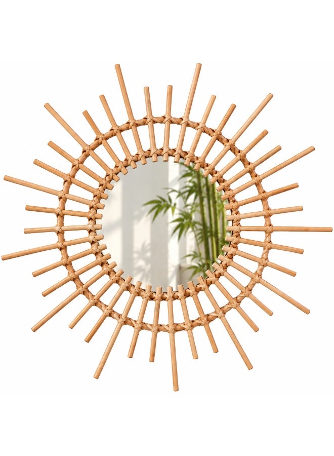 BAMBOO DECOR Handmade Wall Hanging Decor Bamboo Wall Art For Living Room - Bedroom- Kitchen-Office- Restaurant (Sun Mirror) - Image 1