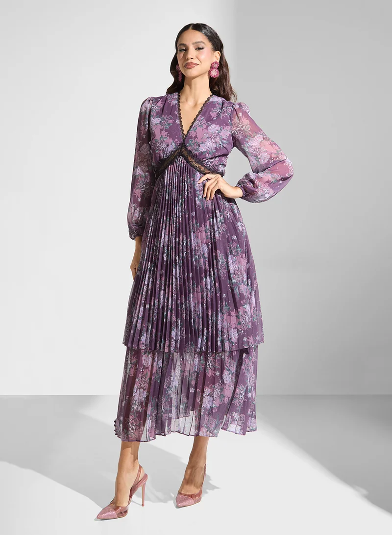 Anaya With Love Floral Chiffon Dress