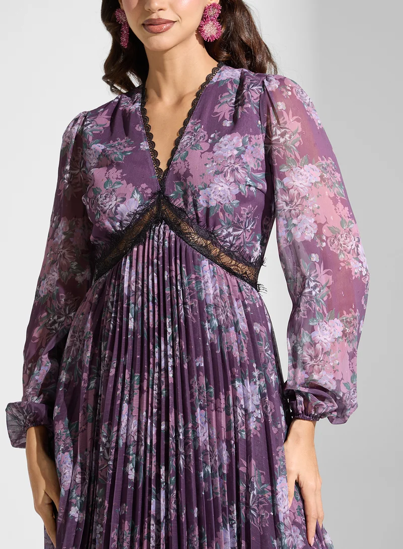 Anaya With Love Floral Chiffon Dress