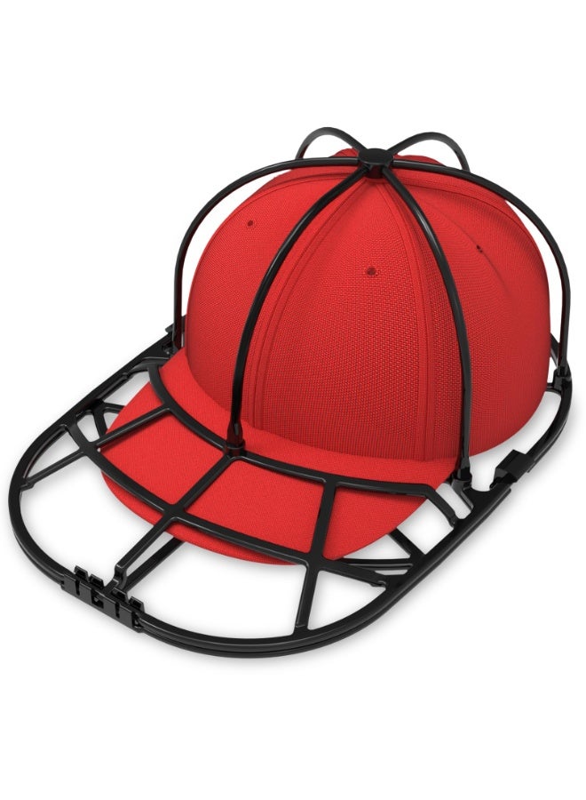 HOMESTAR غسالة القبعات ، إطار غسيل قبعة البيسبول ، قفص تنظيف القبعات لمنع تشوه القبعات ، حامل القبعات المثالي لحماية القبعات وتنظيم التخزين ، رفوف حماية القبعات لغسالة الملابس ، أسود ، 13.6 بوصة - Image 1