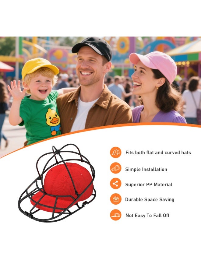 HOMESTAR غسالة القبعات ، إطار غسيل قبعة البيسبول ، قفص تنظيف القبعات لمنع تشوه القبعات ، حامل القبعات المثالي لحماية القبعات وتنظيم التخزين ، رفوف حماية القبعات لغسالة الملابس ، أسود ، 13.6 بوصة - Image 3