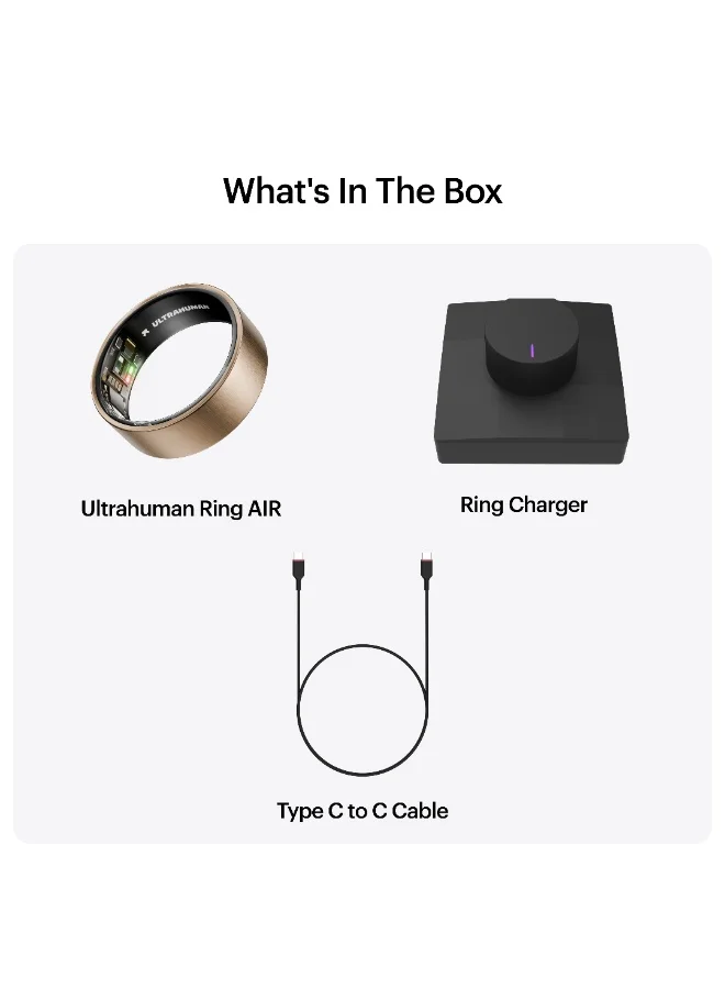 ULTRAHUMAN Ring AIR - Advanced sleep-tracking wearable, HRV & Temperature Monitoring,Track workout, movement & recovery, Water resistant, 6 Days Battery Life with Lifetime Free Subscription (Size 5)