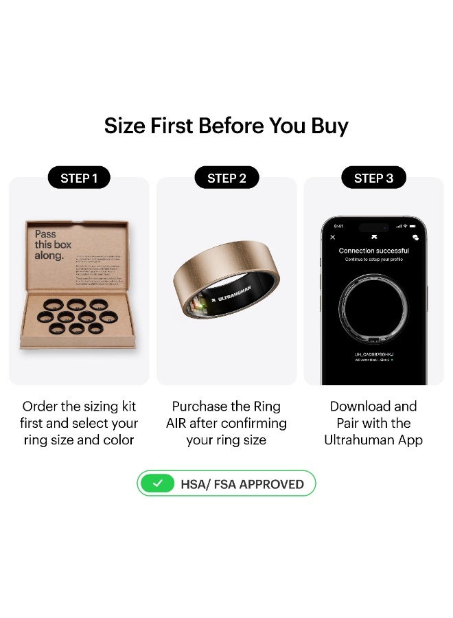 ULTRAHUMAN Ring AIR - Advanced sleep-tracking wearable, HRV & Temperature Monitoring,Track workout, movement & recovery, Water resistant, 6 Days Battery Life with Lifetime Free Subscription (Size 5)  - Image 3
