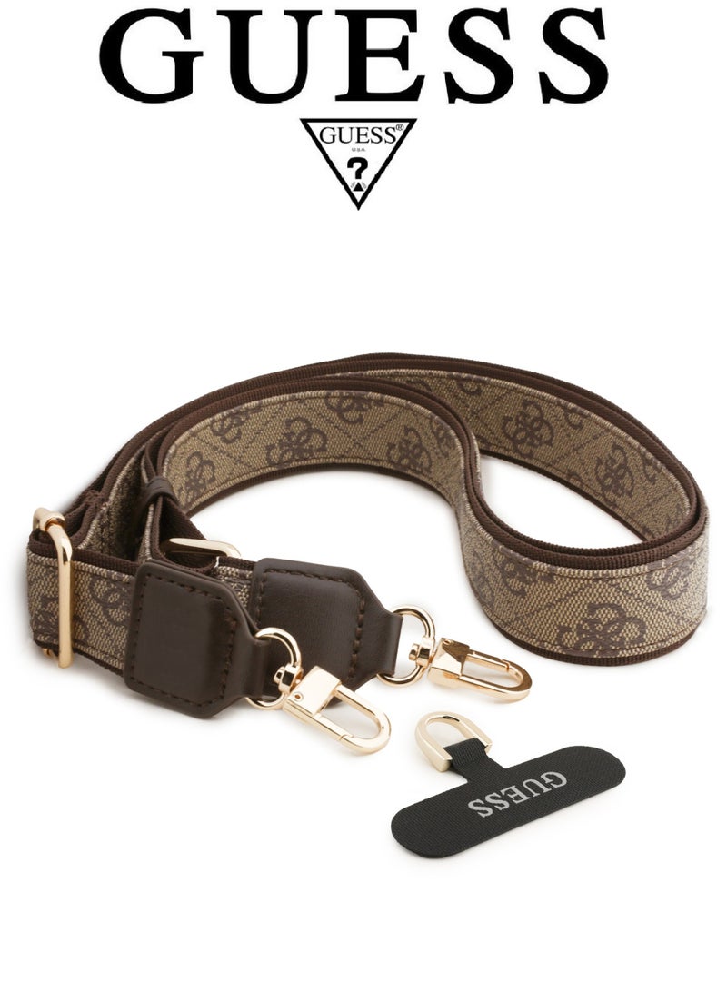 CG MOBILE Luxury embossed leather iPhone 17 Pro case with strap. MagSafe wireless charging iPhone cover iphone 17 pro. Shockproof, durable back protection iphone 17 pro max back cover. French-designed, elegant iphone 17 pro cover, certified in partnership with GUESS and CG MOBILE. Brown phone case. - Image 3