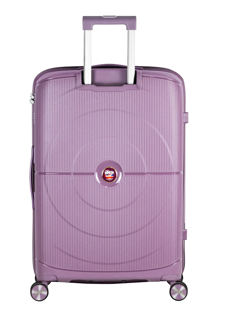 MNUK PREMIO Set of 2 Luggage| Polypropylene (PP) Hardside Luggage Trolley|Double 360° 4 Wheeler| Cabin-20 Inch, Large-28 Inch|Purple