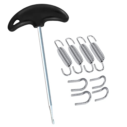 WANLIAN Universal Motorcycle Exhaust Spring Puller Tool, Exhaust Pipe Muffler Springs 68 mm/2.67", Stainless Steel Exhaust Swivel Spring Hook Tool with Welding Hook Fasteners Set of 9 (Silver) - Image 1