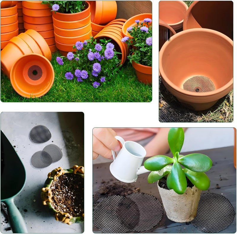 24x7 eMall 50 pcs Flower Pot Hole Mesh Jali 10 Cm x 10 Cm to Prevent Soil Loss for All Types of Pot Plants Home Garden Soil Erosion Prevention. - Image 5