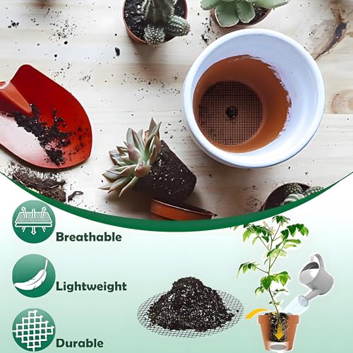 24x7 eMall 50 pcs Flower Pot Hole Mesh Jali 10 Cm x 10 Cm to Prevent Soil Loss for All Types of Pot Plants Home Garden Soil Erosion Prevention. - Image 2