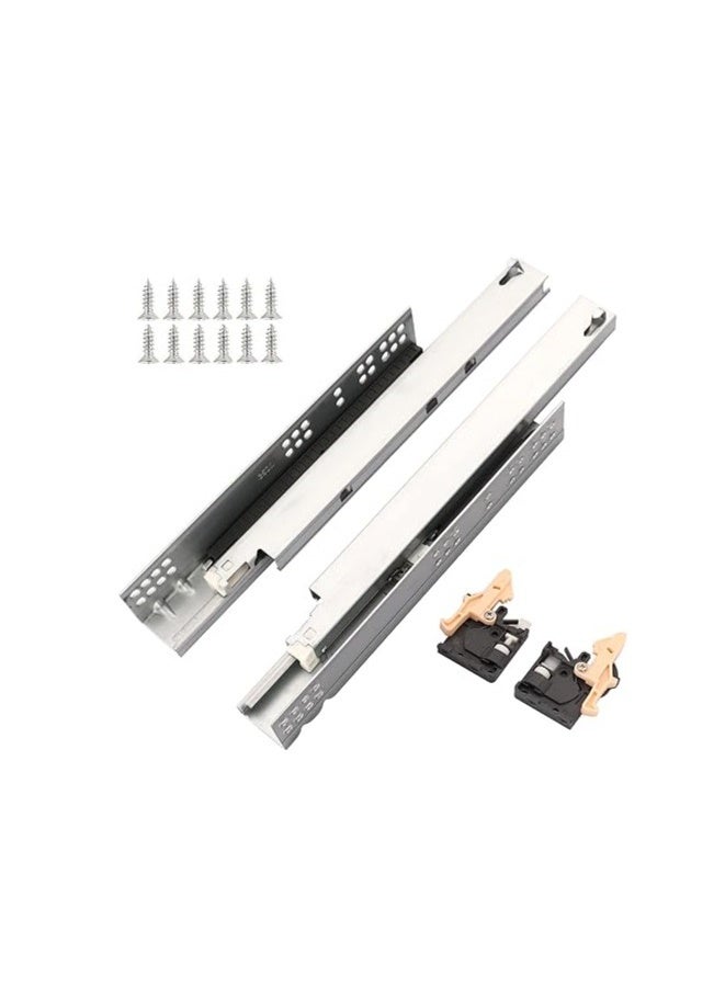 Hepo Undermount Soft Close Drawer Slides,1 Pair 10 Inch 100lb Load Capacity Bottom Mount Concealed Ball Bearing Full Extension Rails with Adjustable Locking Devices - Image 1