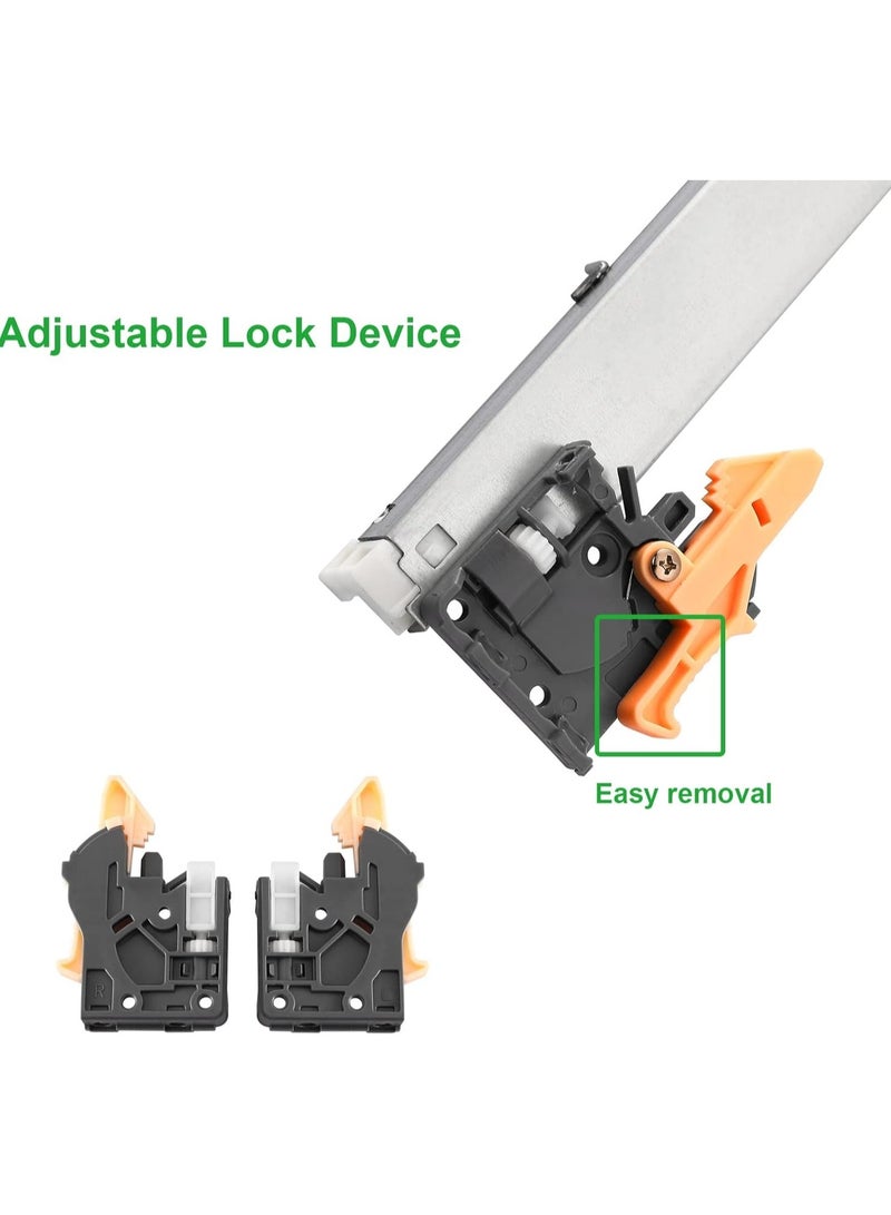 Hepo Undermount Soft Close Drawer Slides,1 Pair 10 Inch 100lb Load Capacity Bottom Mount Concealed Ball Bearing Full Extension Rails with Adjustable Locking Devices - Image 4