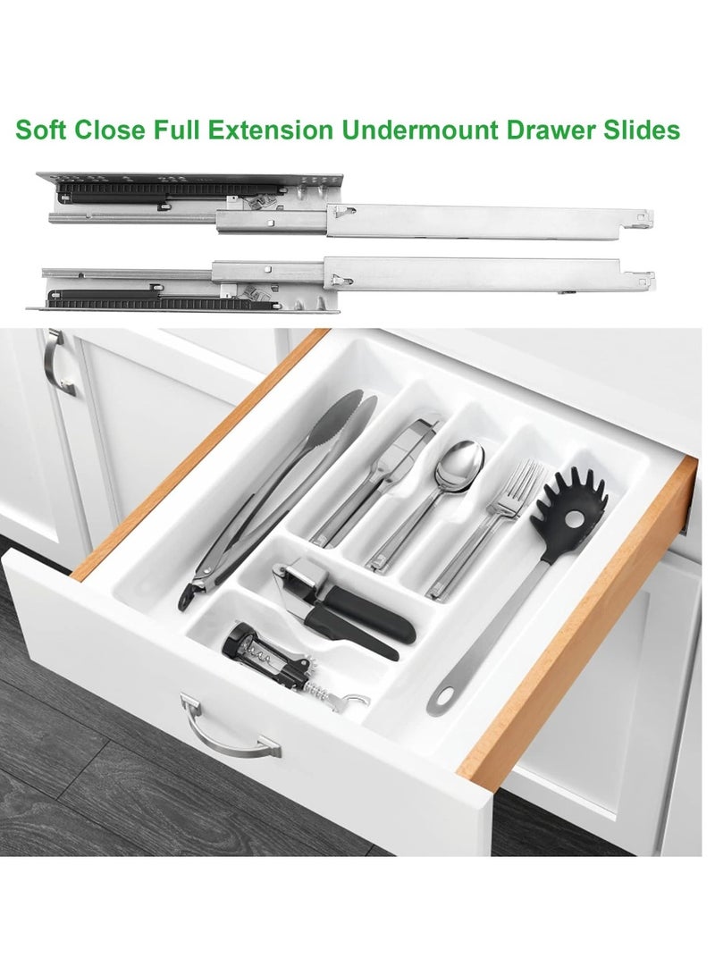 Hepo Undermount Soft Close Drawer Slides,1 Pair 10 Inch 100lb Load Capacity Bottom Mount Concealed Ball Bearing Full Extension Rails with Adjustable Locking Devices - Image 3