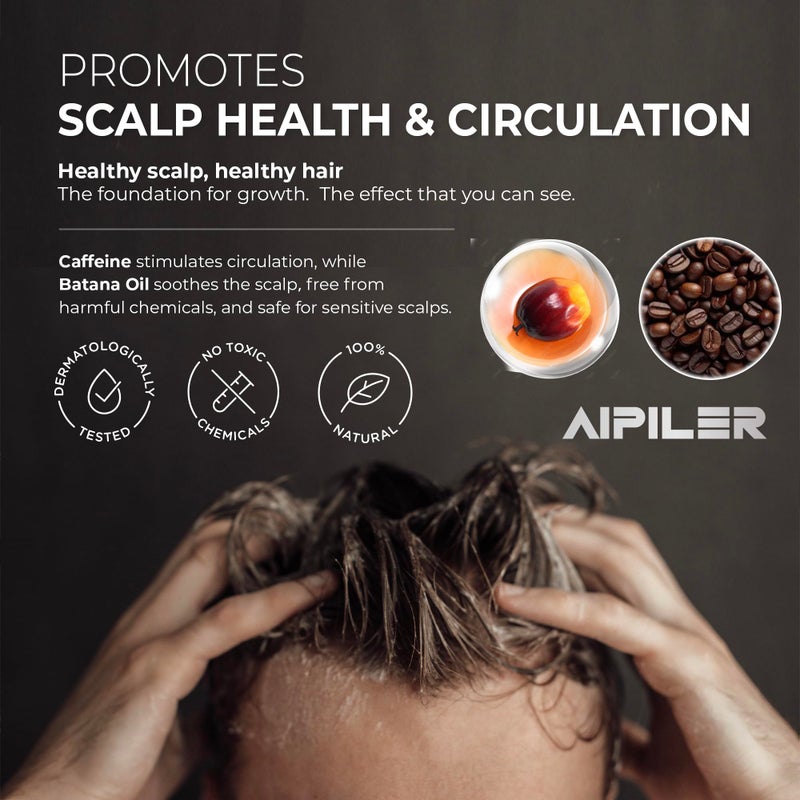 AIPILER Batana Oil for Hair Strenthening: Dr Sebi 100% Pure and Raw Honduras Hair Treatment Oil - Pre or Post Shower Hair care for Curly/Coily/Wavy Hair 5.3oz (Caffeine) - Image 4