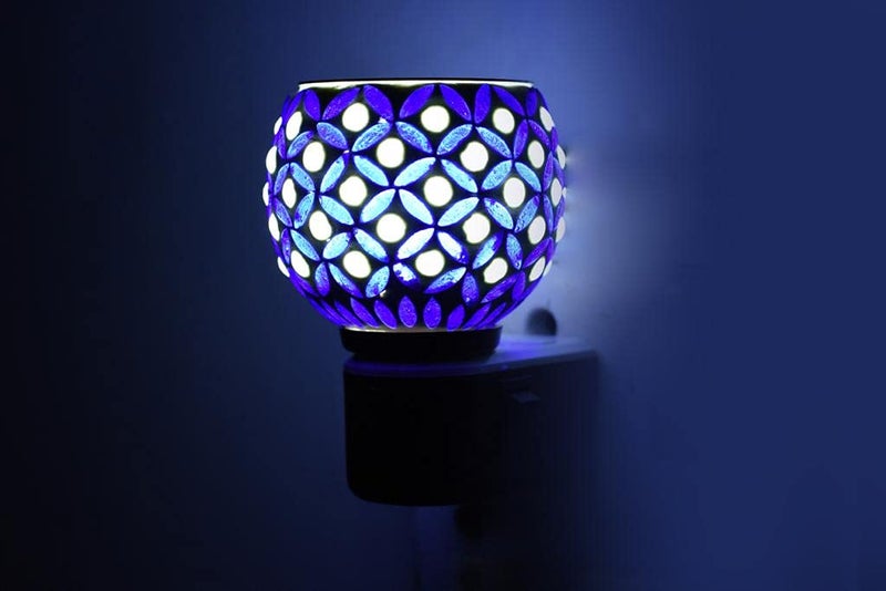 Krishi Ceramic Kapoor Dani Night lamp Electric Incense Burner Aroma Burner with Night LampElectric Dhoop Dani for Home DN_53Round