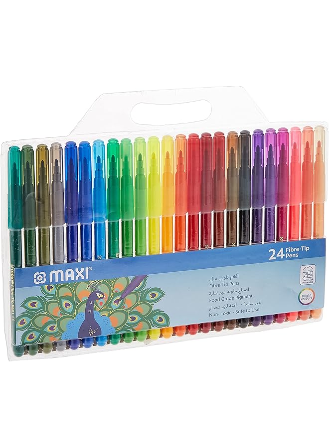 Maxi Washable Felt Tip Pens 24 Color In A Wallet Washable Ink On Most Textiles  - Image 1