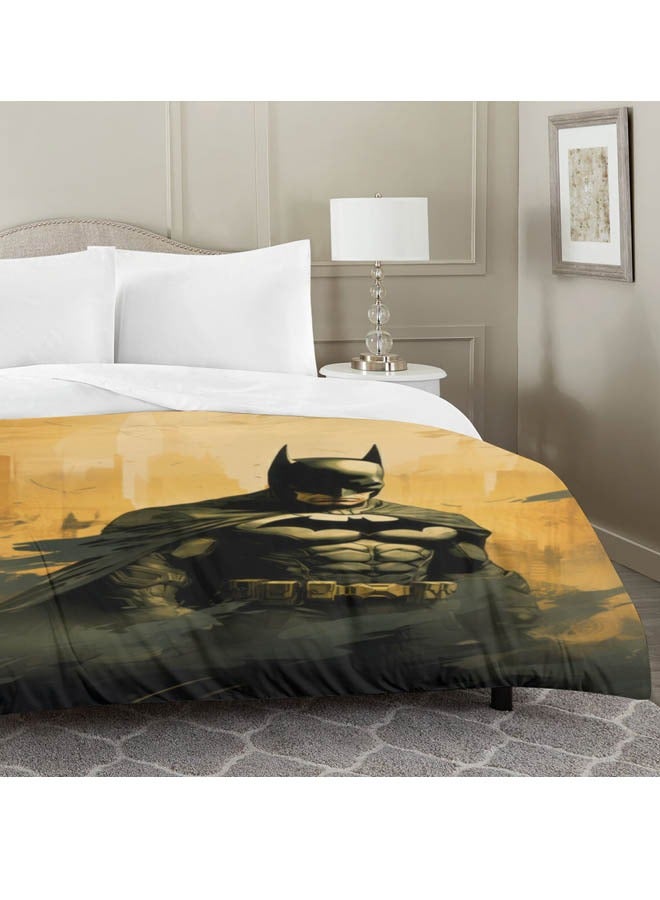 Cartoon Batman pattern bedding three-piece set of soft microfiber polyester sheets including cover and two pillowcases (size 150cmX200cm)  - Image 3