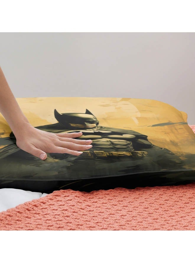 Cartoon Batman pattern bedding three-piece set of soft microfiber polyester sheets including cover and two pillowcases (size 150cmX200cm)  - Image 5