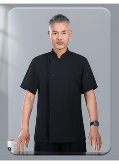 NIBEMINENT Hotel Chef Overalls Short Sleeve Men's and Women's High-End Dining Kitchen Clothes Thin Baking Work Wear Spring and Summer Cloth  - Image 1