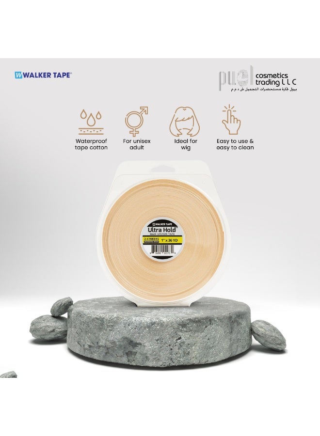 Walker Tape Ultra Hold Tape 1" x 36 Yards – Extra Strong Wig Adhesive Tape Roll for Hair Systems – Long-Lasting Hold up to 4+ Weeks – Maximum Wear Lace Wig Tape – Flexible, Skin Safe Hairpiece Tape – Semi-Dull Finish for Discreet Look – Toupee Bonding Tape for Men & Women - Image 4
