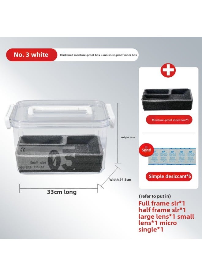 Camera Moisture-proof Box SLR Lens Drying Box Photographic Equipment Electronic Components Tea Collector Sealed Box-Color:No. 3 White + Moisture-proof Inner Box (delivery Humidity Thermometer/sealing Strip)⚑⚑  - Image 1