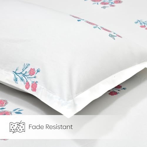 Haus & Kinder Bed Sheet Double Bed | 100% Combed Cotton 186 TC Queen Size Bedsheet | 100 X 90 Inches Double Bed Bedsheet with 2 Pillow Covers | Soft, Chic, Cozy, – Festive Harmony - Image 5
