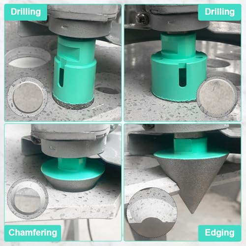 LEKOMESH Diamond Core Drill Bits Set 8pcs Tile Hole Saw Kit for Porcelain Tile Ceramic Marble Brick Concrete with 5/8-11 Thread(6/6/20/25/35/50mm+50mm Beveling Chamfer Bit+Triangle Shank Adapter) - Image 3