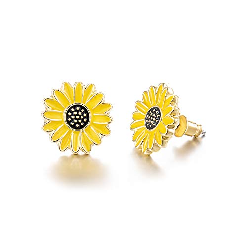 Jeka Sunflower Stud Earrings for Women Dainty Daisy Earrings Fashion Cute Boho Bff Studs Post Earring Jewelry for Friends 10mm 3g - Image 1