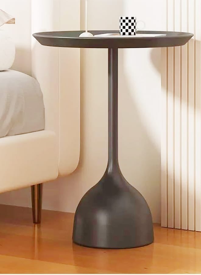 fashionhome Multifunction Nordic Design Round Coffee Table Sofa Side Tea Table Waterproof Metal Removable Tray Side Table Nightstand Center Table for Living Room Home Office Furniture 35x60 cm (Fully Assembled) - Image 1