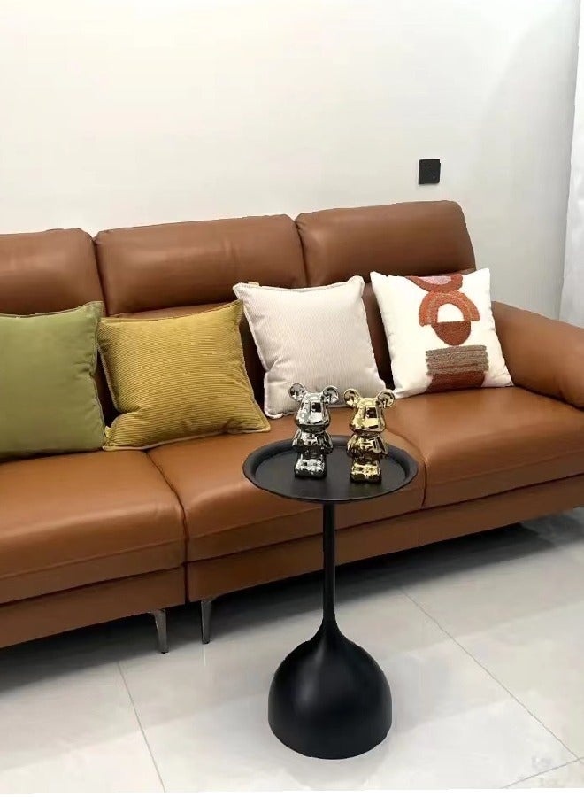 fashionhome Multifunction Nordic Design Round Coffee Table Sofa Side Tea Table Waterproof Metal Removable Tray Side Table Nightstand Center Table for Living Room Home Office Furniture 35x60 cm (Fully Assembled) - Image 2