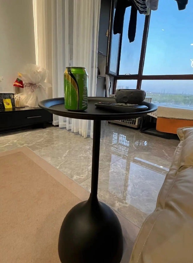 fashionhome Multifunction Nordic Design Round Coffee Table Sofa Side Tea Table Waterproof Metal Removable Tray Side Table Nightstand Center Table for Living Room Home Office Furniture 35x60 cm (Fully Assembled) - Image 3