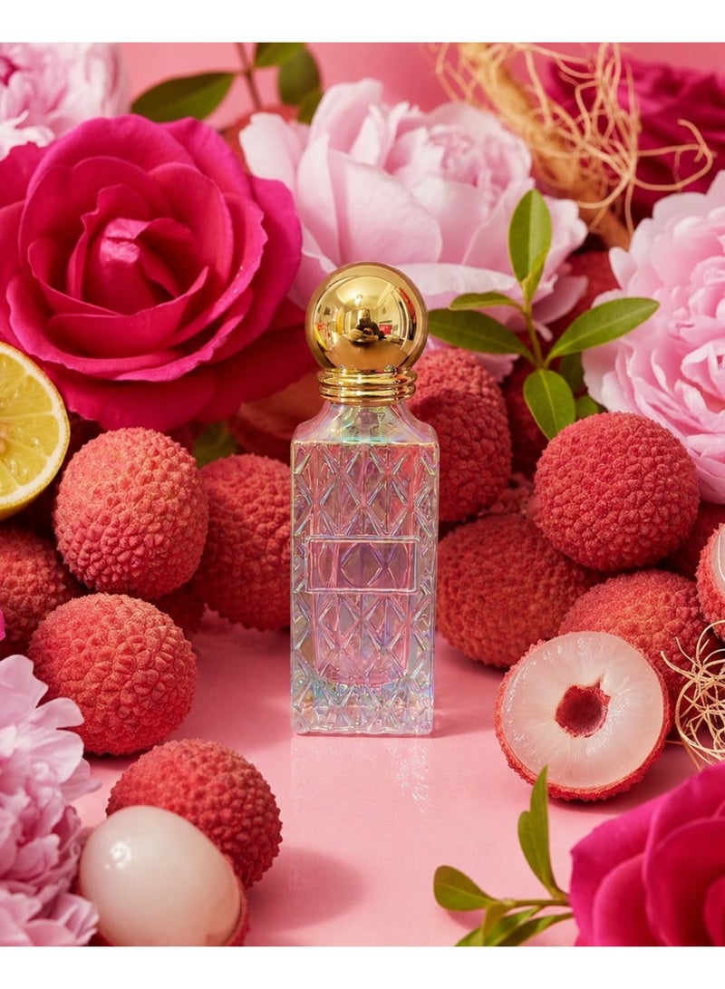 عطر نسائي فاخر فاكهي زهري برائحة الليتشي والورد والفانيليا – ثبات طويل وفوحان مميز للصيف والربيع
