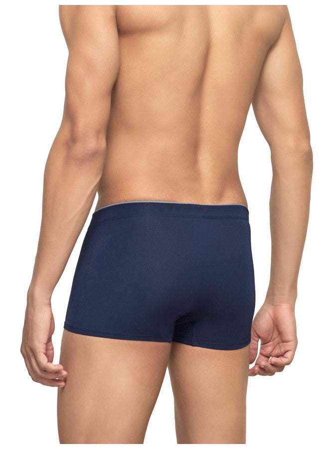 XYXX XYXX Men's Underwear Uno IntelliSoft Antimicrobial Micro Modal Trunk Pack of 5 (Dress Blue ; Coral Grey ; Black ; Heather Grey ; Black; XL)  - Image 3