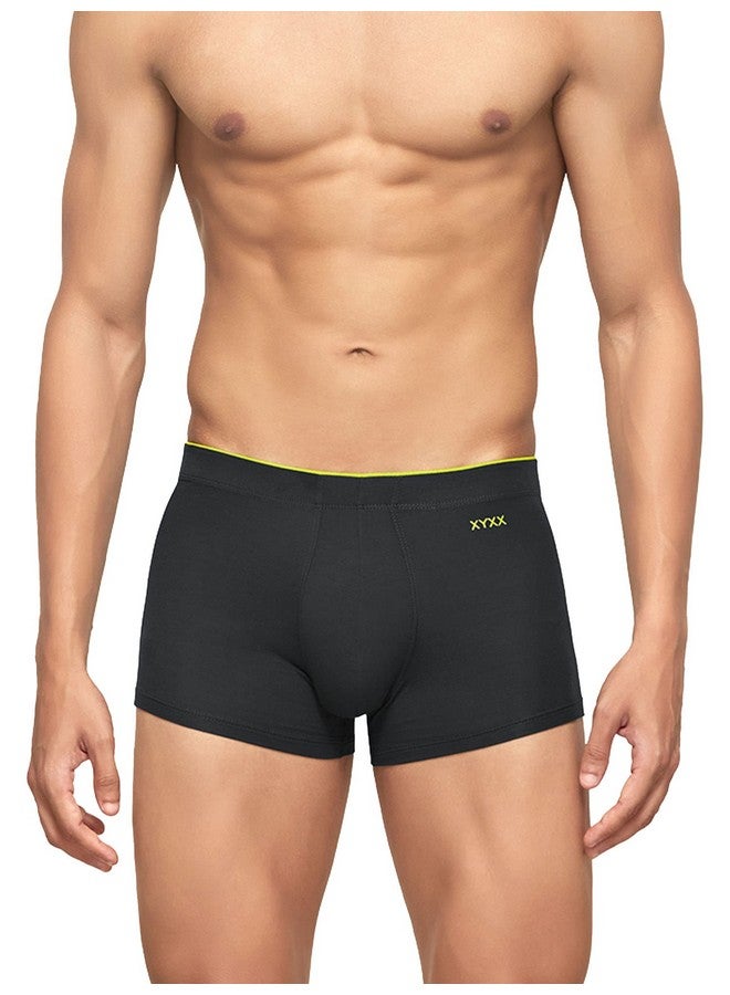 XYXX XYXX Men's Underwear Uno IntelliSoft Antimicrobial Micro Modal Trunk Pack of 5 (Dress Blue ; Coral Grey ; Black ; Heather Grey ; Black; XL)  - Image 4