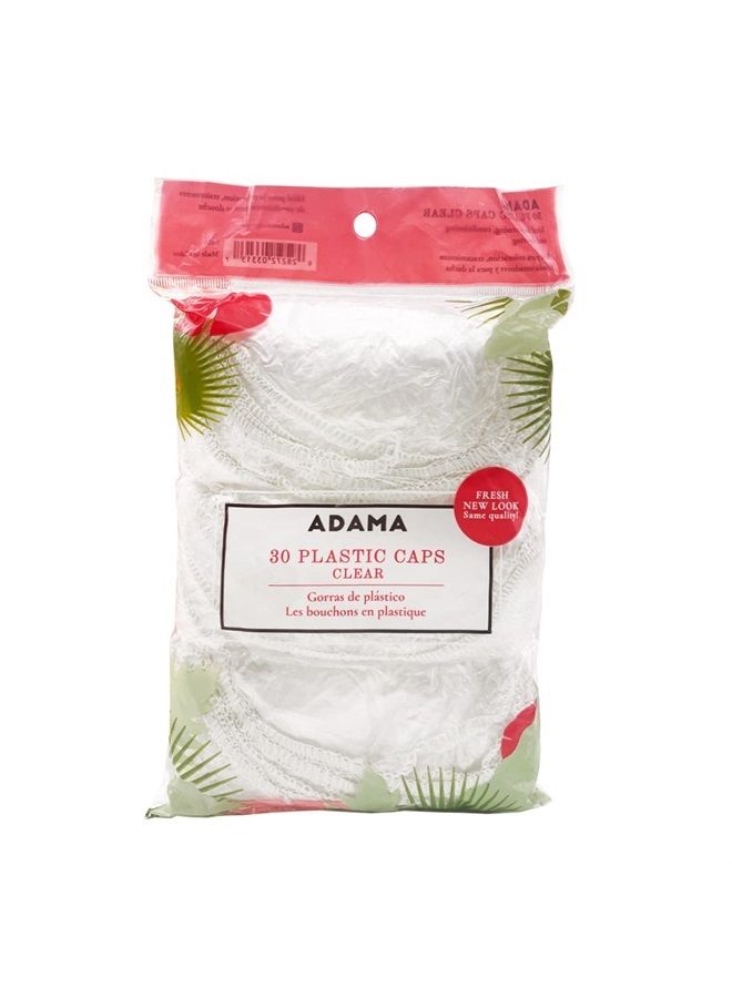 Disposable Shower Conditioning Processing Caps, Ideal For Perms and Conditioning Treatments, Clear Caps With Elastic Trim, Standard Size For Ultimate Coverage, 30 Caps, Clear