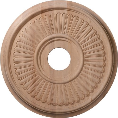 Ekena Millwork 16"OD x 3 7/8"ID x 1 1/8"P Carved Berkshire Ceiling Medallion, Red Oak (Fits Canopies up to 5 1/4") - Image 1