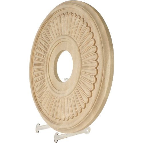 Ekena Millwork 16"OD x 3 7/8"ID x 1 1/8"P Carved Berkshire Ceiling Medallion, Red Oak (Fits Canopies up to 5 1/4") - Image 2