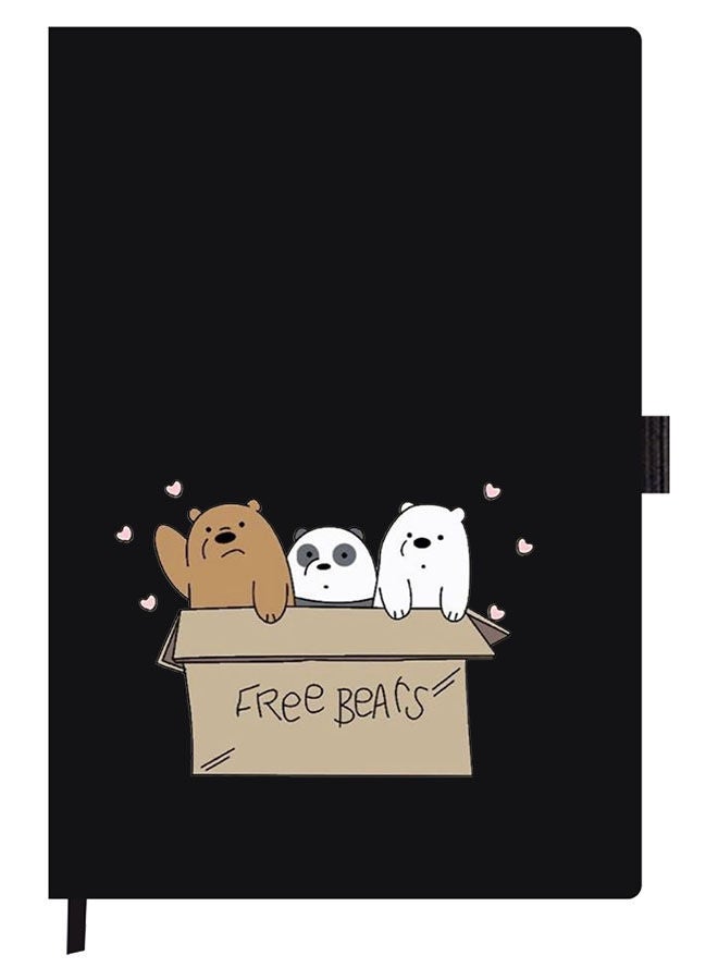 Theodor Designer A5 Thick Black Hardcover Notebook We Are Bears - Image 1