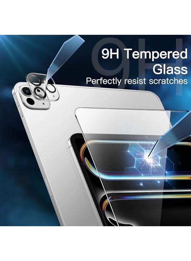 جي تيك واقي شاشة لجهاز ايباد برو 11 بوصة M4 2024 مع واقي عدسة الكاميرا أداة تركيب سهلة فيلم زجاج مقوى مضاد للخدش شفاف عالي الدقة عبوتان لكل منهما - Image 4