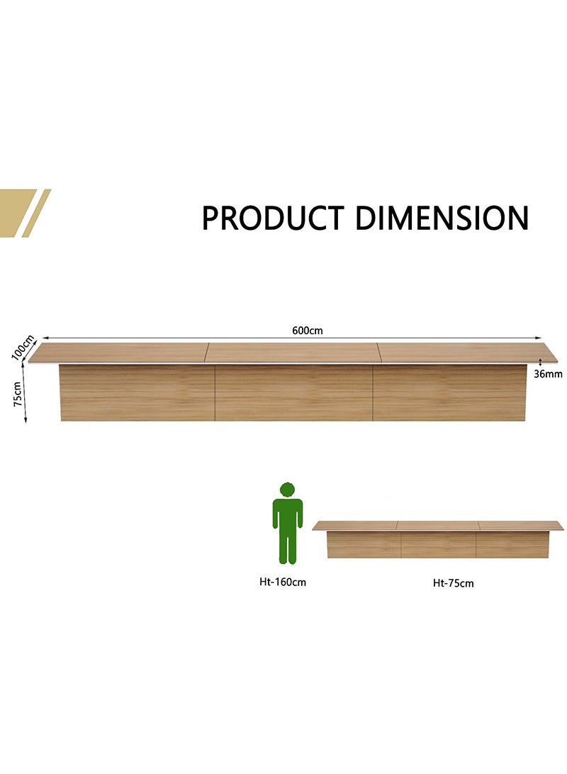 Mahmayi Mahmayi Stylish Conference Table for Office, Office Meeting Table, Conference Room Table (Coco Bolo, 600)  - Image 4