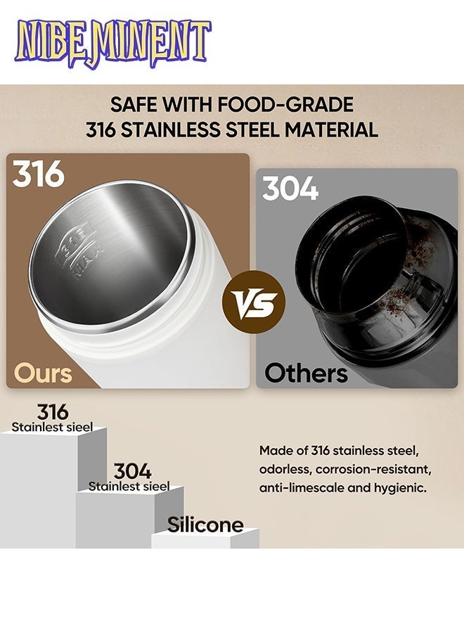 NIBEMINENT غلاية كهربائية محمولة للسفر، غلاية صغيرة 316 من الفولاذ المقاوم للصدأ سعة 500 مل، 4 تحكم في درجة الحرارة، شاشة LCD، غليان سريع للماء، إيقاف تلقائي وحماية من الغليان الجاف - Image 5