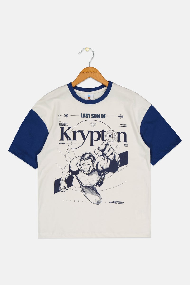 DC Comics تي شيرت سوبرمان بأكمام قصيرة و ياقة دائرية للأولاد، متعدد الألوان - Image 1