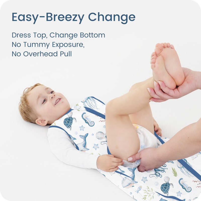 TOTBASIC Toddler Sleep Sack 2T-3T-4T, Light Wearable Blanket Baby Sleeping Bag with 2-way Safe Zipper, Ultra Soft Summer Sleep Sacks for 24-36-48 Months, XL, 2 Pack(Oceanic Crew) - Image 4