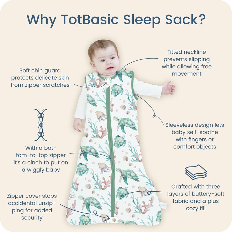 TOTBASIC Toddler Sleep Sack 2T-3T-4T, Light Wearable Blanket Baby Sleeping Bag with 2-way Safe Zipper, Ultra Soft Summer Sleep Sacks for 24-36-48 Months, XL, 2 Pack(Oceanic Crew) - Image 5