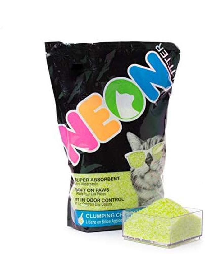 نيون  تكتل هلام السيليكا كريستال فضلات القطط باللون الأخضر - Image 4