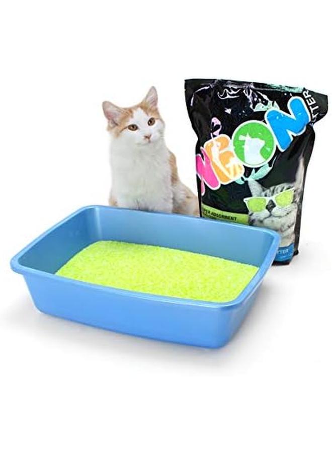 نيون  تكتل هلام السيليكا كريستال فضلات القطط باللون الأخضر - Image 3