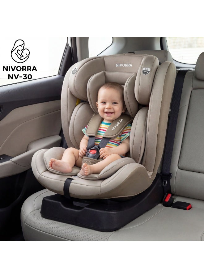 Nivorra Luxury Baby Car Seat ECE R129/04 Certified for 0-12 Years, Multi-Stage Recline with 5-Point Harness and Side Impact Protection - Image 4