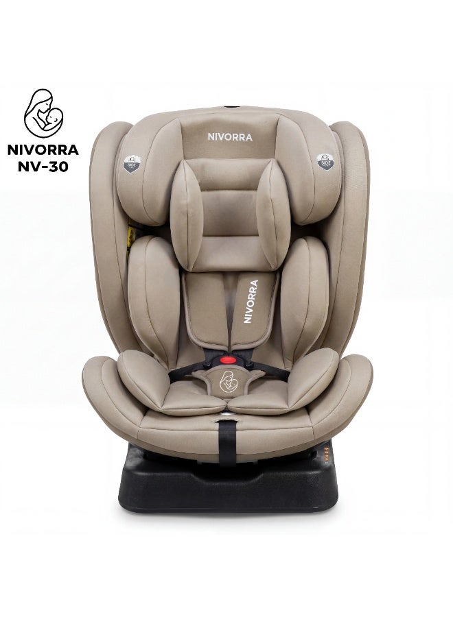 Nivorra Luxury Baby Car Seat ECE R129/04 Certified for 0-12 Years, Multi-Stage Recline with 5-Point Harness and Side Impact Protection - Image 3