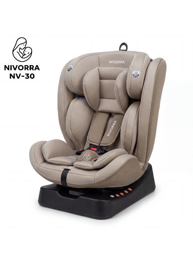 Nivorra Luxury Baby Car Seat ECE R129/04 Certified for 0-12 Years, Multi-Stage Recline with 5-Point Harness and Side Impact Protection - Image 1